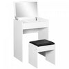 HOMCOM Vanity Set with Mirror Stool Makeup Desk with Flip Top for Bedroom