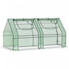 Outsunny 6' X 3' X 3' Mini Greenhouse With 2 Pe/plastic Covers, Dark Green