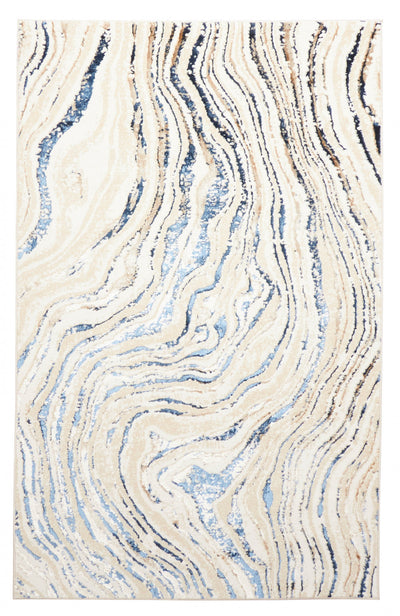 Clara Blue Rug 5'0" x 8'0" | Tapis Contemporain/Moderne Clara 5'0" x 8'0" en Bleu