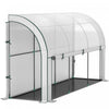 Outsunny Lean-to Greenhouse with PE Cover, Gardening Green House, White