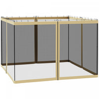 Outsunny Replacement Mosquito Netting For Gazebo 10' X 10' Black Screen Walls For Canopy With Zipper