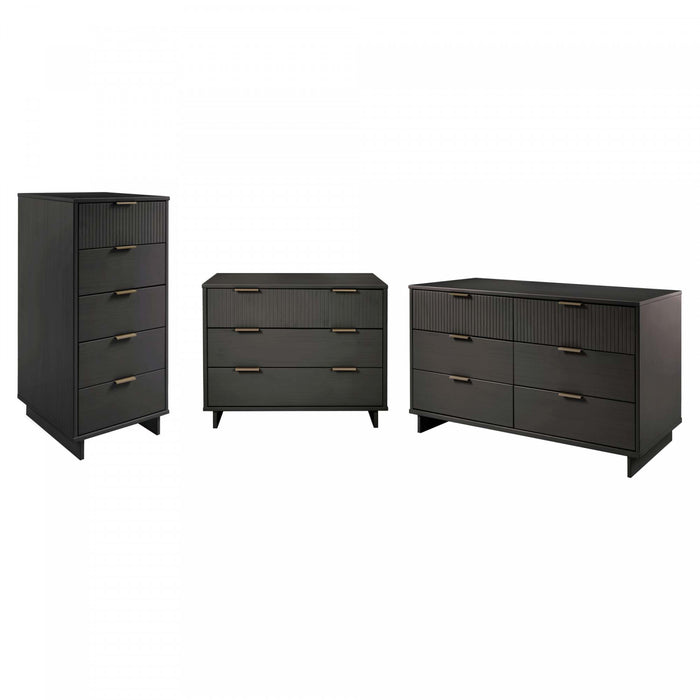 Granville Modern 3-Piece Dresser Set in Charcoal Gray