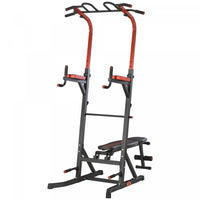 Soozier Power Tower Pull Up Bar Station For Home Gym Training Workout Equipment With Sit Up Bench