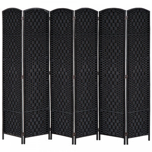 Homcom Double Hinged Woven Wicker Room Divider And Privacy Screens