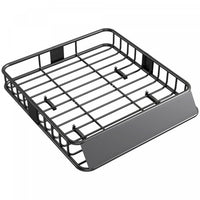 HOMCOM Universal Roof Rack Basket Tray, 200lbs Steel Roof Rack Cargo Carrier with Wind Fairing, Side Rails for SUVs, Pickups, Sedans, Off-Road Vehicles, 43.5
