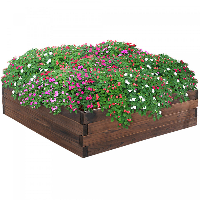 Outsunny Garden Raised Bed Wooden Planter Box Outdoor Grow Containers For Outdoor Patio Plant Flower Vegetable
