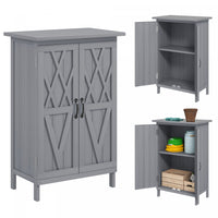 Outsunny Wood Shed, Outdoor Garden Shed With 2-tier Shelves, Grey