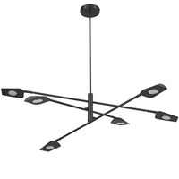 Dainolite Cari 6 Light Chandelier 6.5w Matte Black Lamp