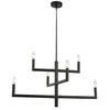 Dainolite Nora 6 Light Chandelier Matte Black Finish Lamp