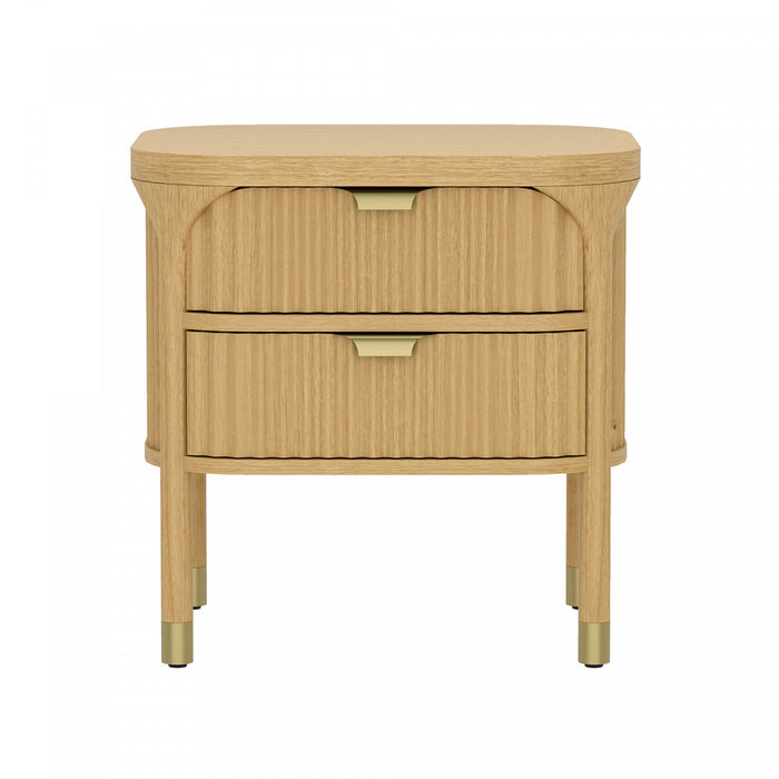 Park Contemporary 24\" Nightstand in Natural (2-Drawer)