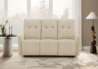 MONARCH SPECIALTIES  3-SEATER POWER RECLINING SOFA, 70" WIDE, USB PORT INCLUDED, BEIGE FABRIC RECLINER | MONARCH SPECIALTIES SOFA 3 PLACES INCLINABLE ELECTRIQUE, 70"L, PORT USB INCLUS, TISSU BEIGE