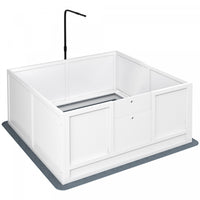 Pawhut Whelping Box For Dogs, Puppy Playpen With Retractable Light Stand, Waterproof Pad, Rail, Adju