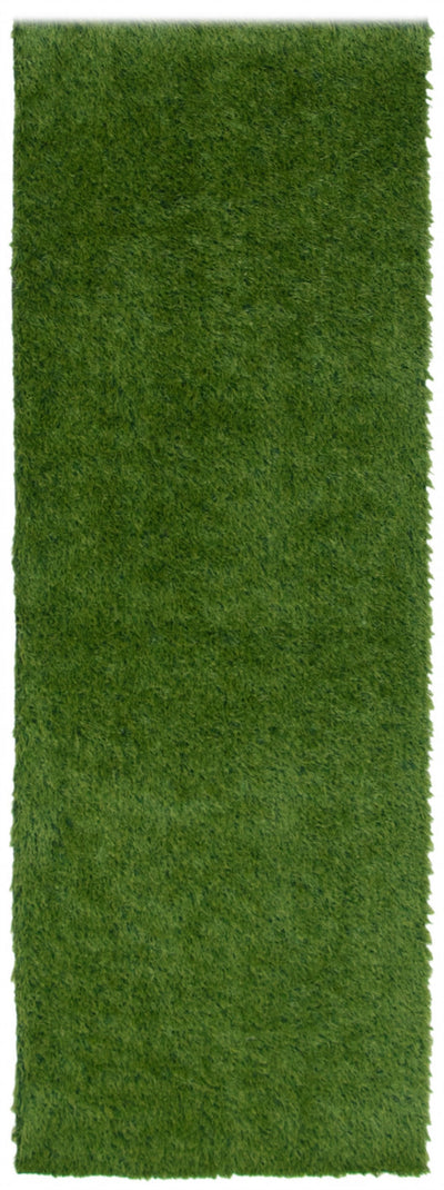 Contemporary 2'0" x 6'0" Faux Grass Rug in Green Outdoor Area Rug | Tapis en Gazon Synthetique Contemporain 2'0" x 6'0" en Vert