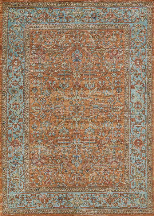 Hailey Traditional 5'3\" x 7'3\" Area Rug in Orange Indoor Area Rug