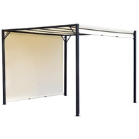Outsunny 10' X 10' Steel Pergola Retractable Canopy Cream White
