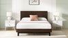 Tricia Wood Platform Bed with Headboard in Dark Brown - King Size
