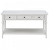 Sabina Solid Wood Console Table With 3 Drawers And Shelf - Antique White