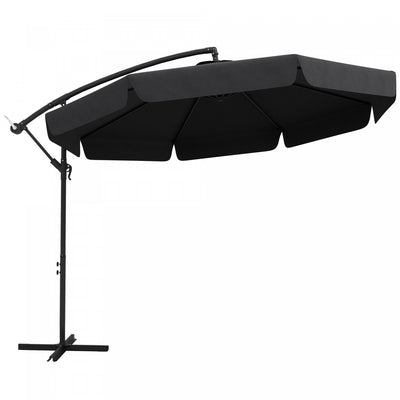 Outsunny 11ft Offset Hanging Patio Umbrella For Backyard, Black