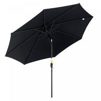 Outsunny 10' X 8' Round Market Umbrella, Patio Umbrella, Black