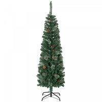 Homcom Artificial Pencil Christmas Tree With Pine Needles And Pine Cones