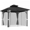 Outsunny 10' X 10' Hardtop Gazebo Outdoor Aluminum Gazebo, Light Grey