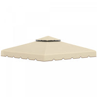 Outsunny 9.8'x9.8' Double Roof Gazebo Replacement Canopy Top Cover, Beige