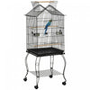 Pawhut Bird Cage 57 Inch Flight Cage For Cockatiel, Conure With Rolling Stand, Pull Out Tray, Storage Shelf, Open Top, 0.75\" Bar Spacing