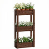 Outsunny Raised Garden Bed with Reinforced Corners, Brown