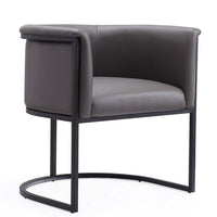 Manhattan Comfort Cosmopolitan Faux Leather Dining Chair - Pebble & Black