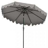 Costway 9 FT Patio Umbrella 2-Tier Market Table Umbrella with Sun-Protective Canopy Gray