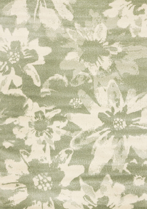 Ellis Floral Green Cream Area Rug - 7'10\" x 10'6\"
