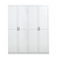 Cornelia Modern 2-Piece Wardrobe Closet in White Armoire 