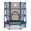 Outsunny Φ55\" Kids Trampoline With Enclosure Net Steel Frame Indoor Round Bouncer Rebounder Age 3 To 6 Years Old Multi-coloured