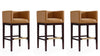 Kingsley Mid-Century Modern Wood Upholstered Barstool in Camel - Set of 3