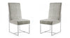 Element Modern Velvet Metal Dining Chair in Steel - Set of 2