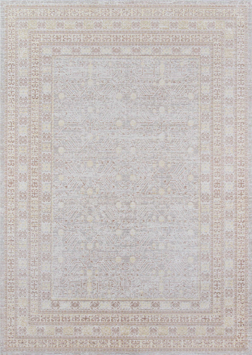 Valeria Traditional 4'0\" x 6'0\" Area Rug in Grey Indoor Area Rug
