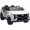 Qaba 2-seater Powered Ride-On Truck, 12v Cadillac Escalade Licensed Battery Powered Kids Electric Car With Remote Control, 4 Spring Suspension Wheels, Lights, Music Horn, For 3-8, White
