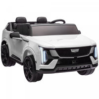 Qaba 2-seater Powered Ride-On Truck, 12v Cadillac Escalade Licensed Battery Powered Kids Electric Ca
