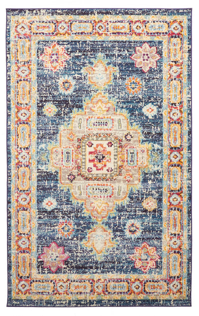 Lotus Navy Rug 5'0" x 8'0" | Tapis Traditionnel Lotus 5'0" x 8'0" en Bleu marin