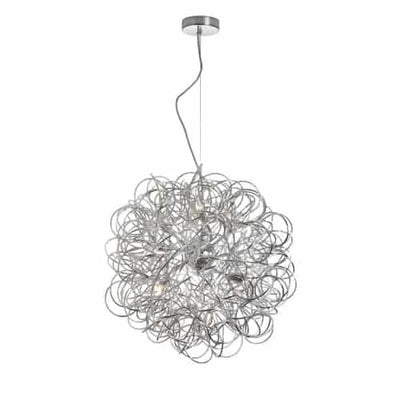 Dainolite Baya 6 Light Tubular Pendant Polished Chrome Finish Lamp|Luminaire suspendu tubulaire Baya de Dainolite avec fini chromé poli et 6 ampoules