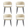 Luce Modern Textured Vegan Leather Metal Dining Chair in Sand - Set of 4