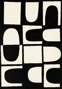 Florence Black White Dynamic Geometric Design, 7'9