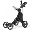 Goplus Folding 4 Wheels Golf Push Cart W/bag Scoreboard Adjustable Handle Gray