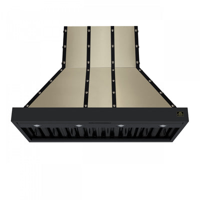 Forno Ambassador 48" Range Hood, Black, 304 CFM, 3 speeds, Remote Control - FRHWM5099-48CPBLK | Hotte de cuisine Ambassador 48 po, noir, 304 PCM, 3 vitesses, telecommande - FRHWM5099-48CPBLK