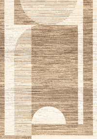 Forte Brown Beige Cream Abstract Geometric Design Area Rug - 7'9