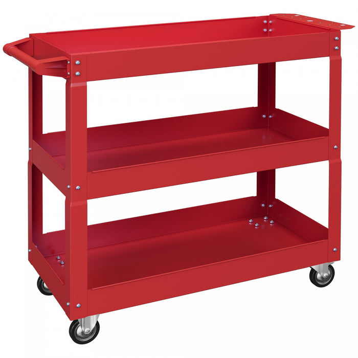 Durhand 3 Tier Rolling Tool Cart, 330 Lbs Capacity Utility Cart, Red