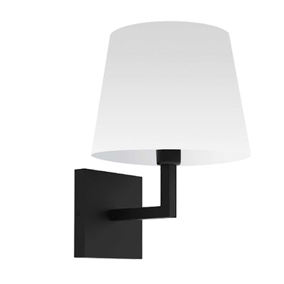 Dainolite Whitney 1 Light Wall Sconce Matte Black White Shade Lamp|Applique murale Whitney de Dainolite avec abat-jour blanc, fini noir mat et 1 ampoule