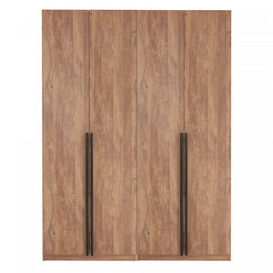 Lee Modern 2-Piece Wardrobe Closet in Golden Brown Armoire