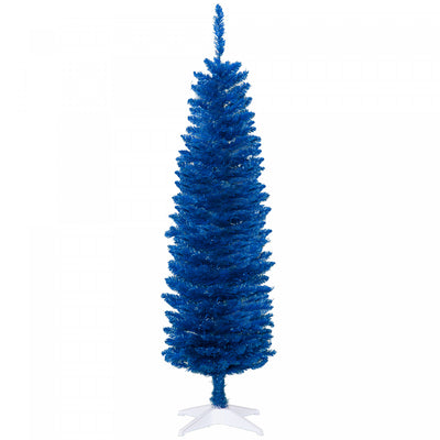 Homcom Pencil Artificial Christmas Tree, Pencil Xmas Tree, Deep Blue|Homcom Sapin De Noel Artificiel Fin 5pi, Arbre De Noel, Bleu Profond