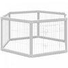 Pawhut Dog Playpen, 6 Panels 24.5\" Heavy Duty Pet Playpen, Foldable Dog Exercise Pen With Door Indoor Outdoor, White